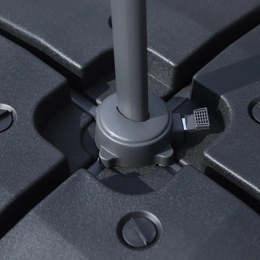 Outsunny Set 4 Baza Incrucisata pentru Umbrela de Gradina de Umplut cu Apa si Nisip,Negru, 51x51x12cm