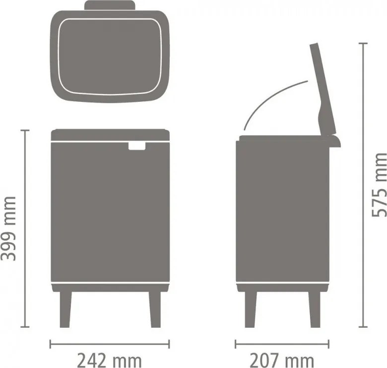 Cos de gunoi Brabantia Bo Small Hi 1010461, 7 l, Deschidere lina si silentioasa, Baza antiderapanta, bej