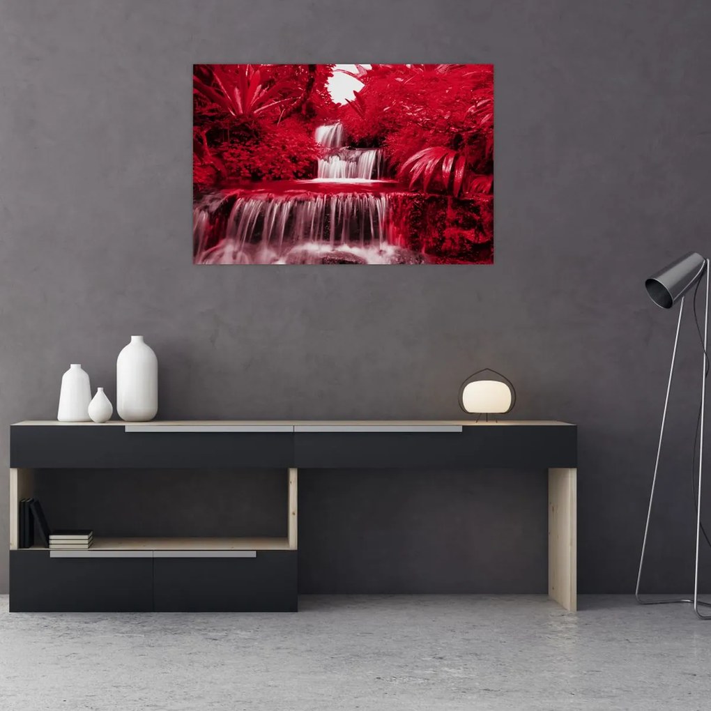 Tablou - Cascade indoneziene în roșu (90x60 cm)