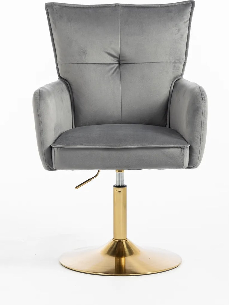 HR250N Scaun Catifea Grafit Bază Aurie