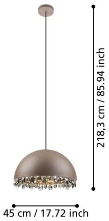 Lustră pe cablu Eglo 39948 GAETANO 1xE27/40W/230V maro