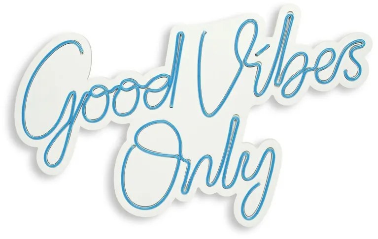 Decoratiune luminoasa LED de perete Good Vibes Only 2 Albastru 37x62x2 cm