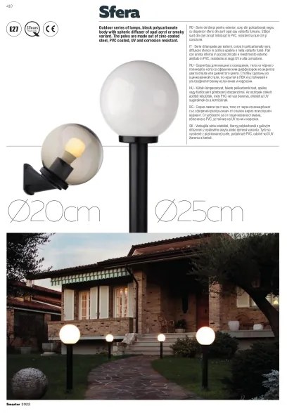 Lampă de exterior SFERA 1xE27/42W/230V IP44 25x125 cm maro Redo 9776