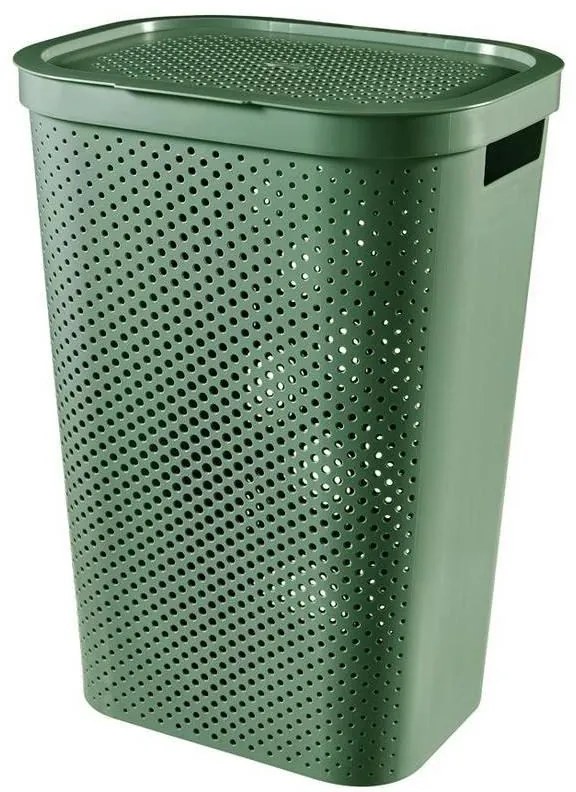 Cos rufe, 2 manere, capac, verde, 60 L, 44x60x35 cm, Curver