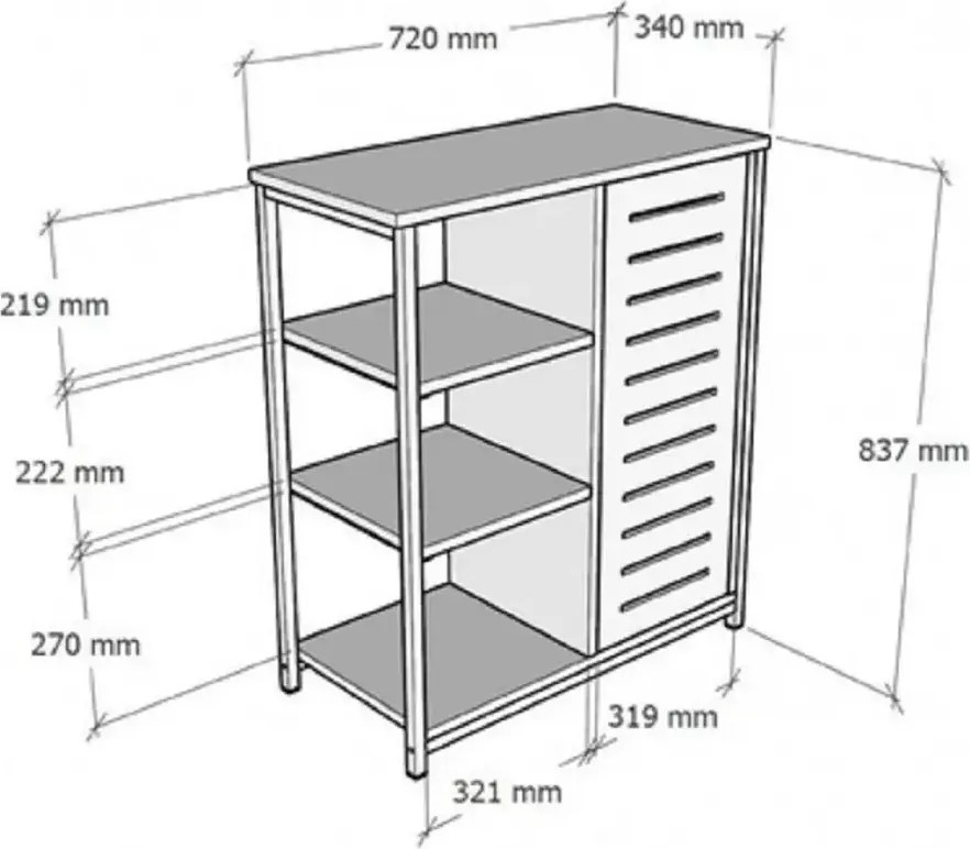 Biblioteca Benny consola culoare stejar 72 cm