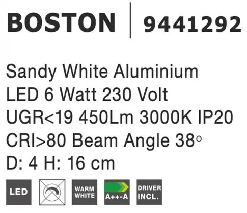 Spot LED aplicat ajustabil design modern BOSTON alb
