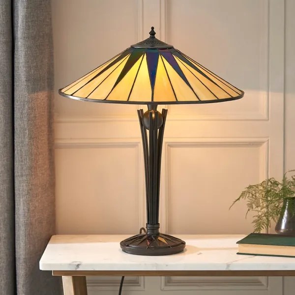 Lampă de masă Tiffany Endon 64045 Dark Star 2xE27/60W/230V Ø 49 cm