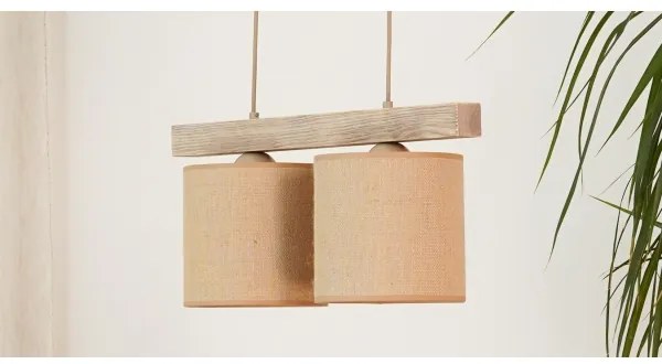 Lustră pe cablu Brilagi FOREST 2xE27/15W/230V pin/maro