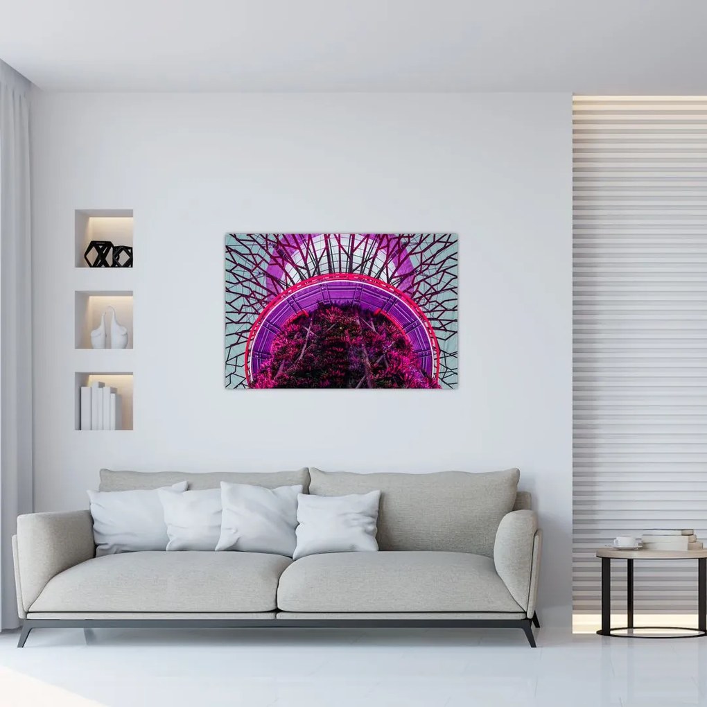 Tablou abstrac - crengi violete (90x60 cm)