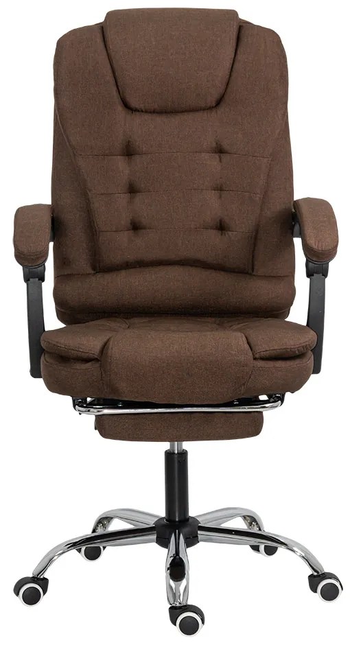 Scaun birou textil cu masaj in 7 puncte si suport pentru picioare OFF 4181M maro