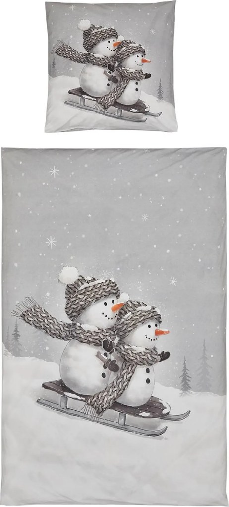 Lenjerie de pat 3D din bumbac Renforce FROSTY gri, 100% bumbac Dimensiune lenjerie de pat: 80 x 80 cm | 135 x 200 cm