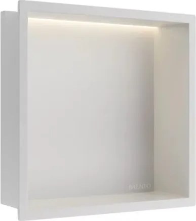 Raft incastrat patrat Balneo Wall-Box One LED cu rama 30x30x10 cm alb mat