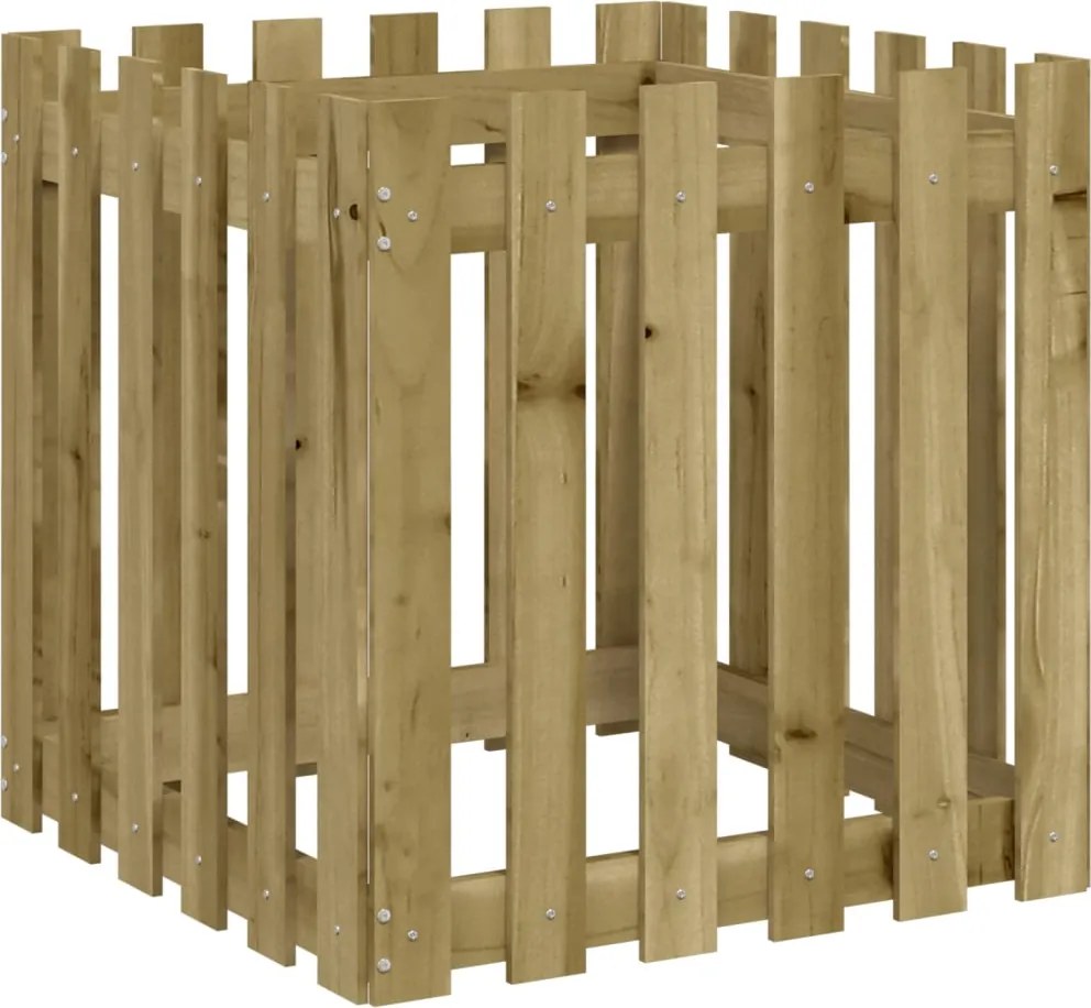 vidaXL Jardinieră grădină design gard, 60x60x60 cm, lemn pin impregnat