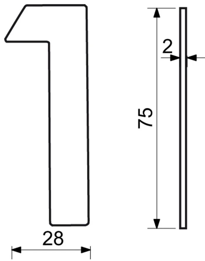 Numărul casei 1", RN.75L, negru"