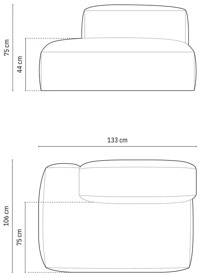 Modul pentru canapea modulară verde (cu colț pe partea stângă ) Martina – Micadoni Home