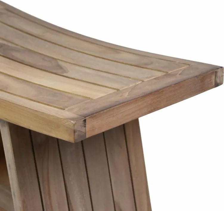 Taburet DIVERO, tec masiv tratat, 60 x 35 x 45 cm