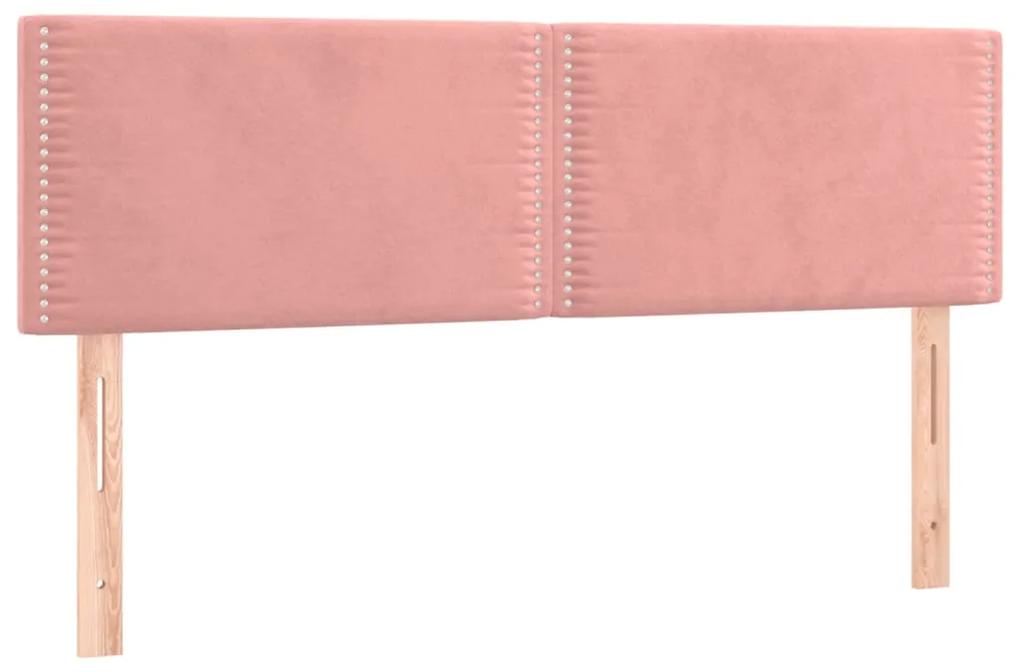 345943 vidaXL Tăblii de pat, 2 buc, roz, 72x5x78/88 cm, catifea