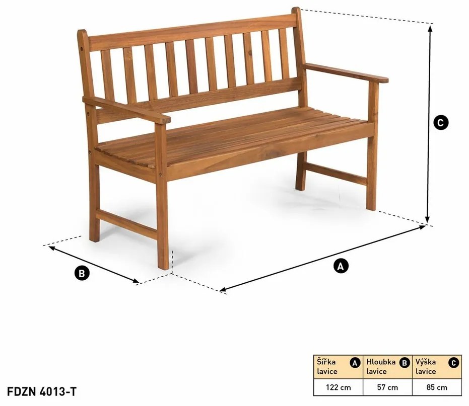 Bancă de grădină Fieldmann FDZN 4013 2 locuri