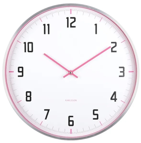Karlsson 5969BP design ceas de perete roz, diametru 40 cm