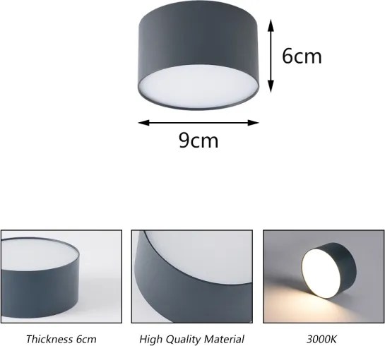 Brilagi - Plafonieră LED pentru baie FORIS LED/9W/230V Ø 9 cm antracit IP44