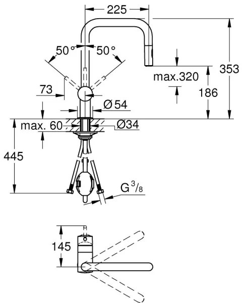 GROHE 32322DL2 - Baterie pentru chiuvetă, finisaj bronz (versiunea A)
