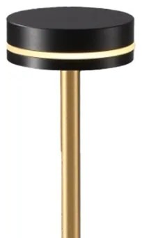 Lampă de birou LED reîncărcabilă, cu reglaj al intensității, SAM, 5W/5V, 3600 mAh, negru/auriu