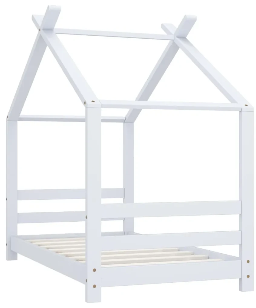 289610 vidaXL Cadru pat de copii, alb, 70 x 140 cm, lemn masiv de pin