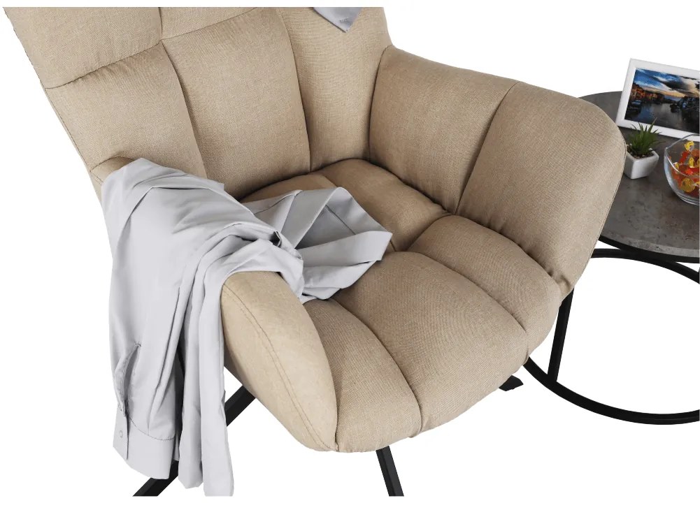 Scaun de design ţesătură bej, KOMODO