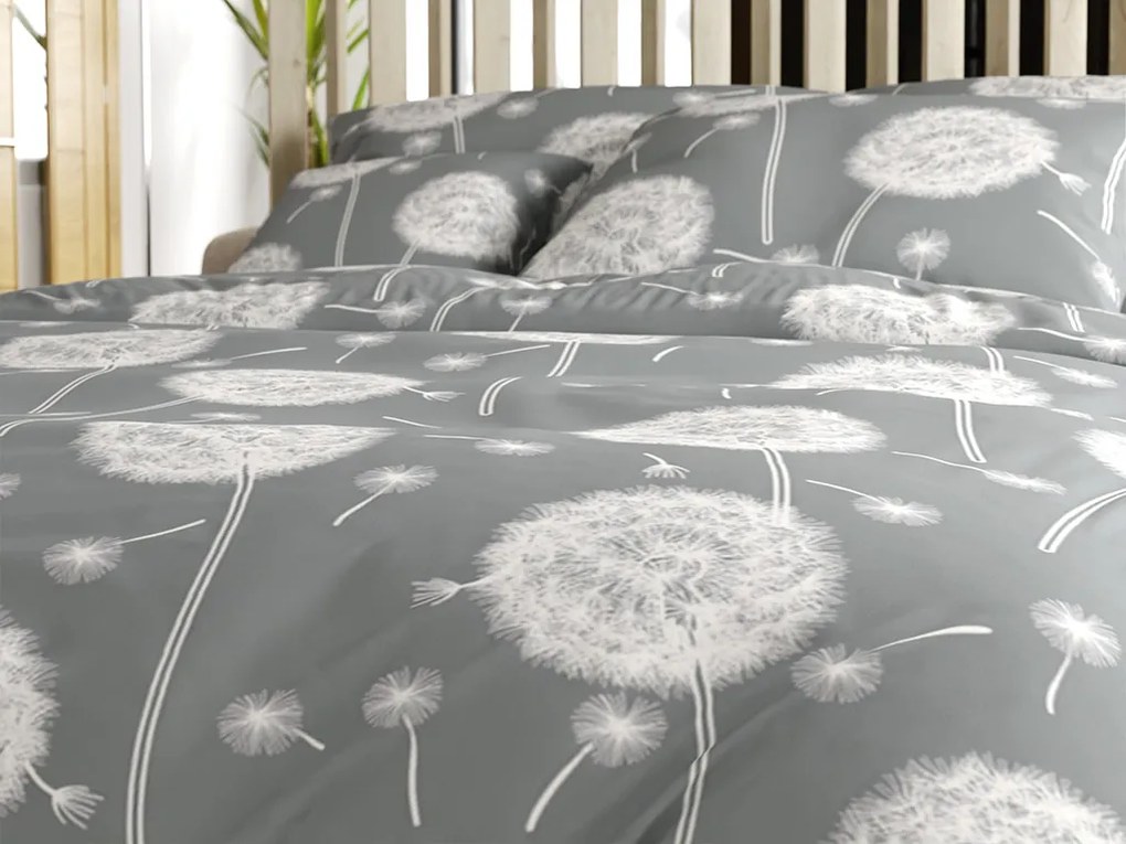 Lenjerie de pat din bumbac DANDELION BLEND gri Dimensiune lenjerie de pat: 70 x 90 cm | 140 x 200 cm