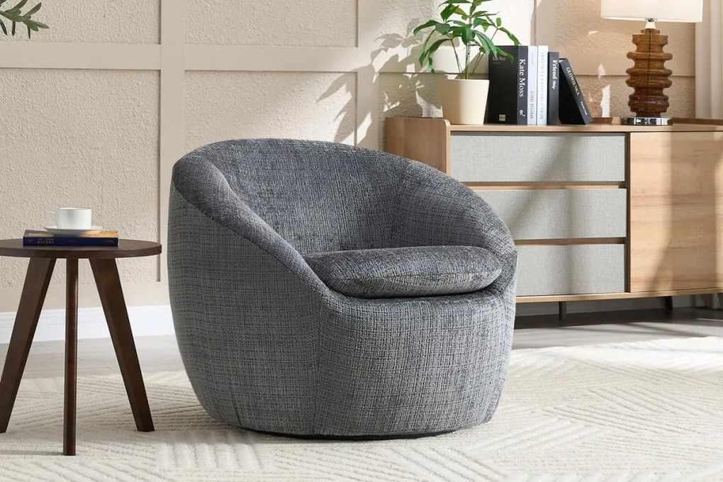 Fotoliu pivotant modern ALPINE tesatura structurata gri