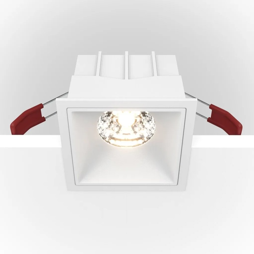 Spot LED incastrabil dimabil design tehnic Alpha alb, 8,5x8,5cm, 4000K