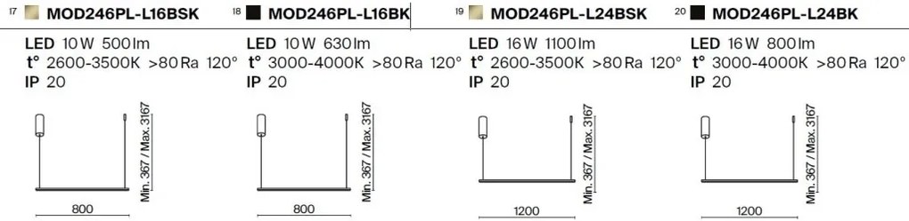 Lustra LED suspendata liniara stil minimalist Halo 80cm alama