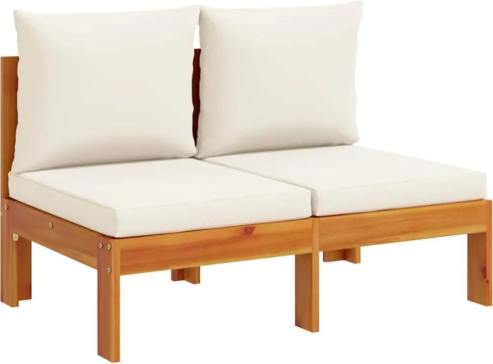 vidaXL Canapea de grădină cu perne, 2 locuri, lemn masiv de acacia