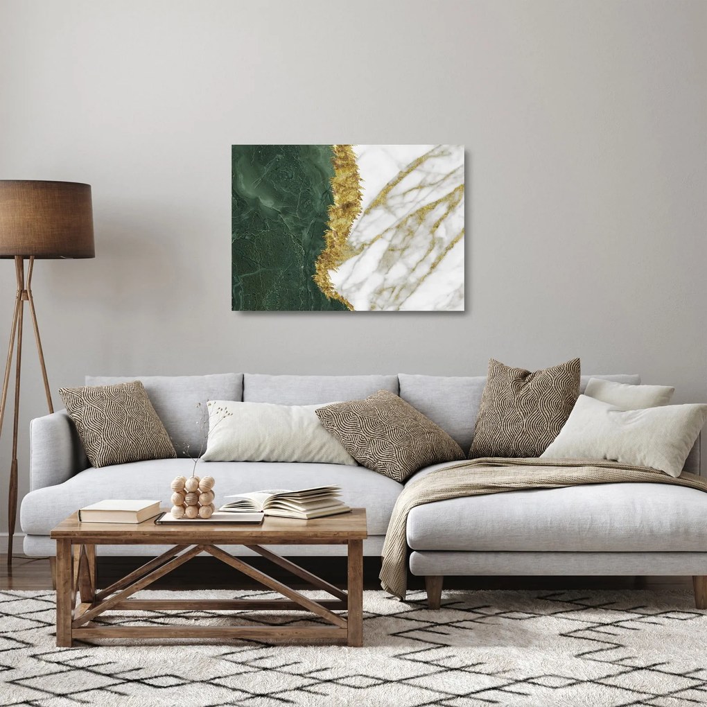 Tablou pe sticlă - Marmură verde N⁰1 (70x50 cm)
