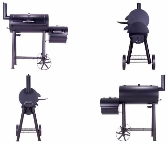 Grătar de grădină cu afumătoare XL - 120 x 55 cm