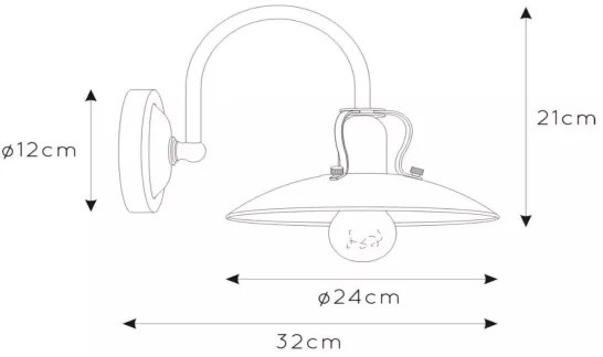 Lucide 30276/01/38 - Aplica perete RÖMER 1xE27/60W/230V
