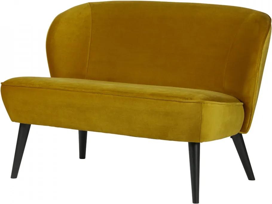 Canapea galbena din catifea 110 cm Sara Woood