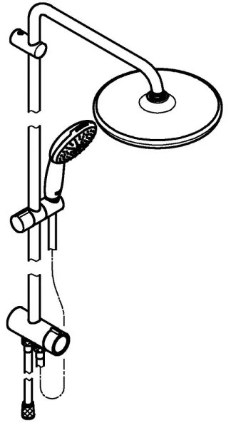 GROHE 26989001 - Sistem de duș VITALIO START SYSTEM 250 390 mm, crom lucios