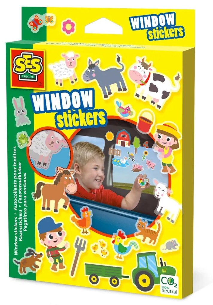 Set creativ - Autocolante pentru fereastra, Ferma