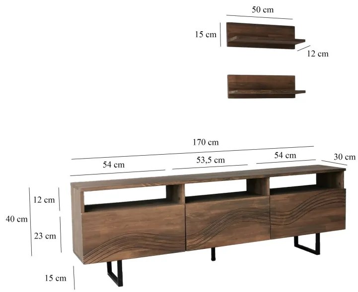 Comoda TV Onda - Walnut