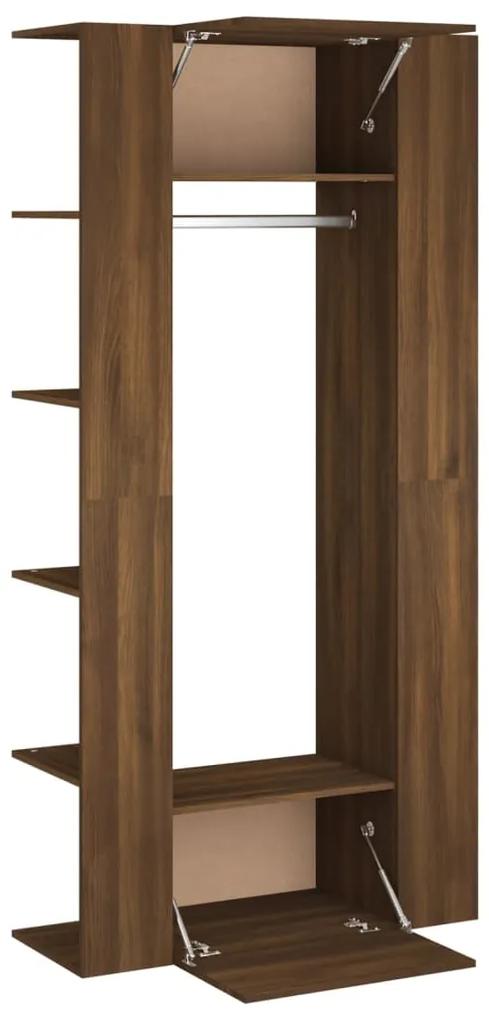 Dulapuri de hol, 2 buc., stejar maro, lemn prelucrat 2, Stejar brun, 1