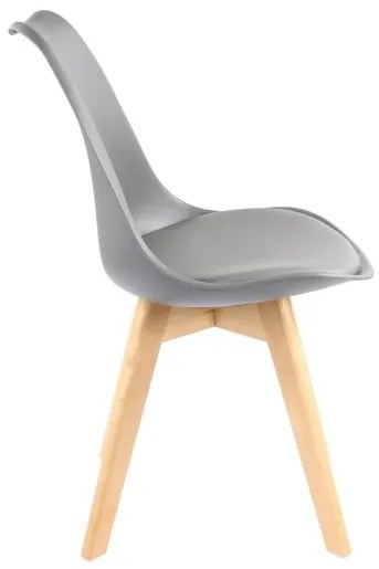 Scaune de sufragerie 4buc gri, stil scandinav Basic