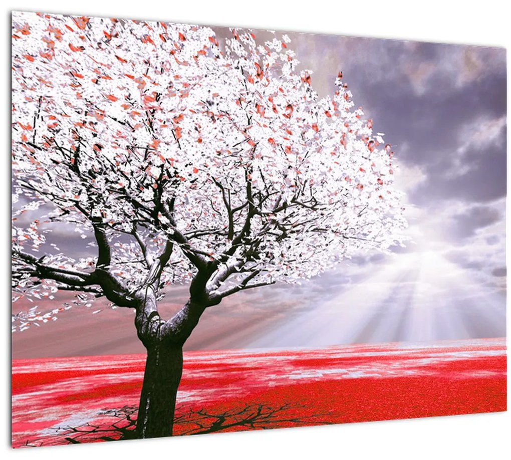 Tablou cu pomul roșu (70x50 cm)