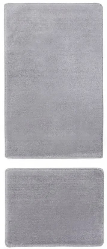 Set de 2 Covorase de Baie BPHMFPUFY-2 DİK, Gri Deschis