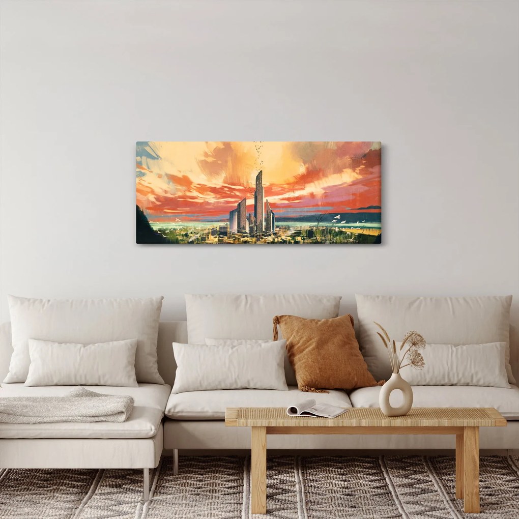 Tablou - Orașul pictat (120x50 cm)