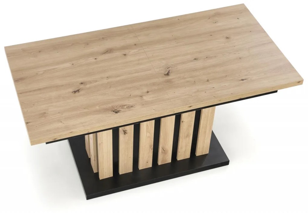 Masa de cafea Baretti extensibila stejar artizan/negru L130-170 cm