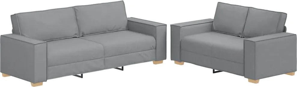 vidaXL Set de canapele cu perne, 2 piese, gri deschis, textil