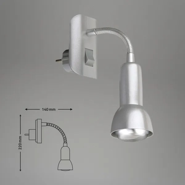 Corp de iluminat pentru priză Briloner 2739-014P 1xE14/25W/230V