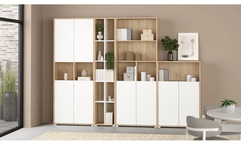 Bibliotecă cu aspect de lemn de stejar 80x124 cm Sign – Tvilum