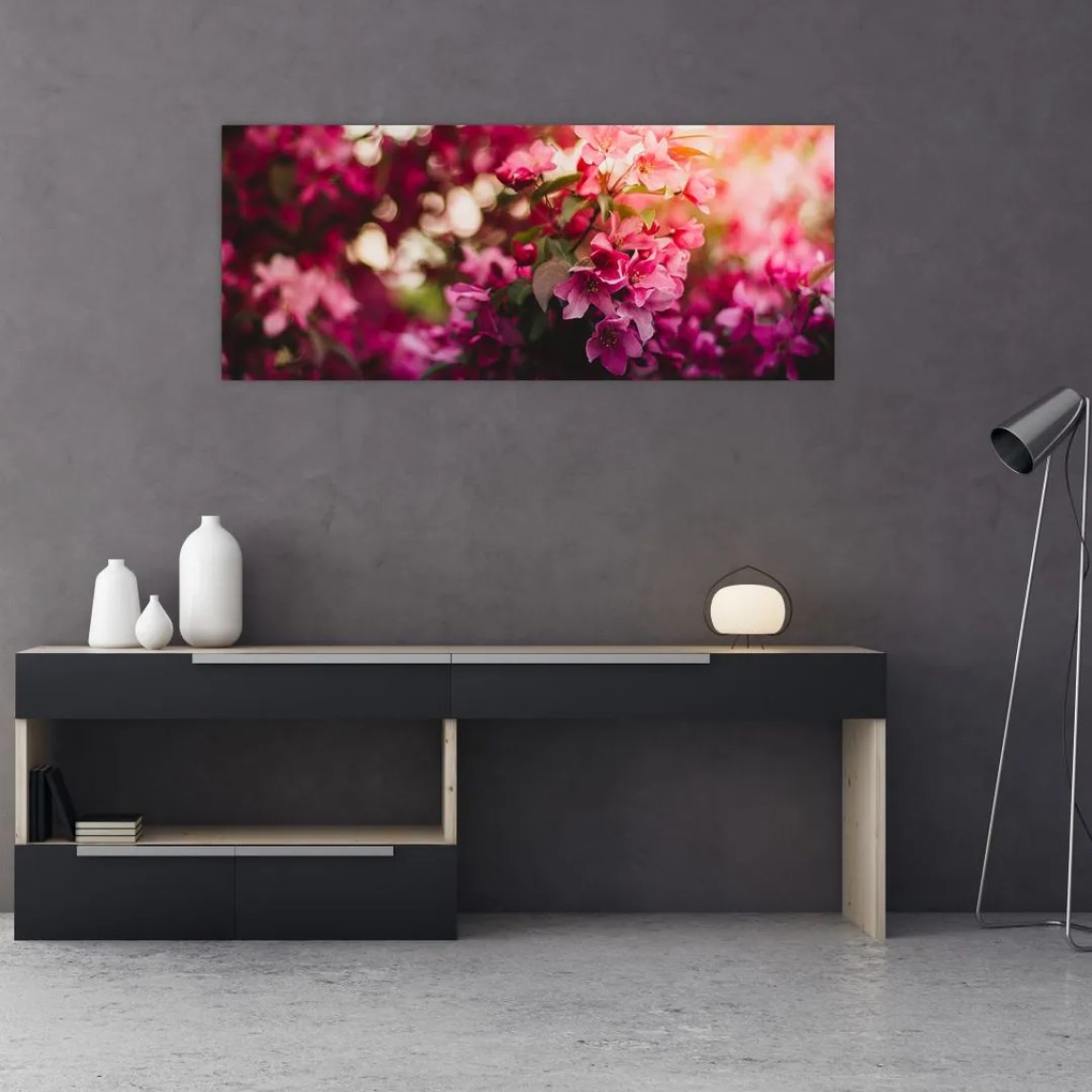 Tablou cu florile tufișului înflorit (120x50 cm)